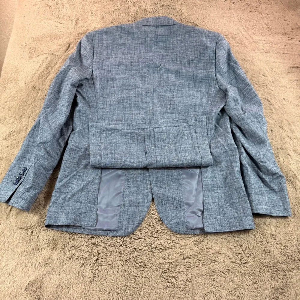 Patrick James Moderno Sport Coat 44L Light Blue Bamboo Silk Linen Botto Giuseppe